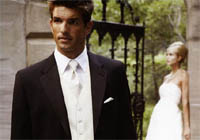 Bridal gowns and elegant tuxedo rentals